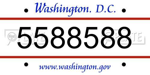 5588588 District Of Columbia License Plate
