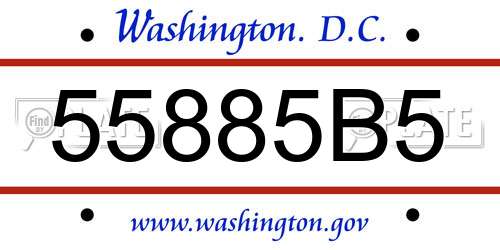 55885B5 District Of Columbia License Plate