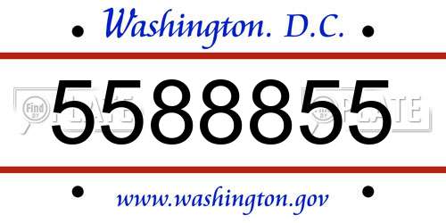 5588855 District Of Columbia License Plate