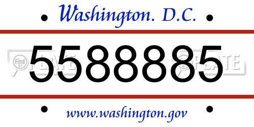 5588885 District Of Columbia License Plate