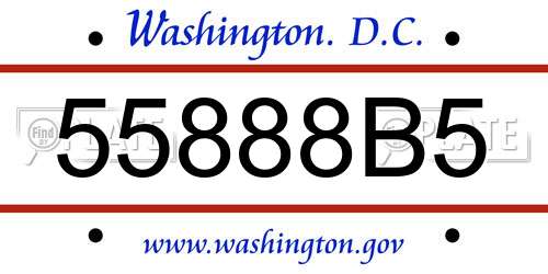 55888B5 District Of Columbia License Plate