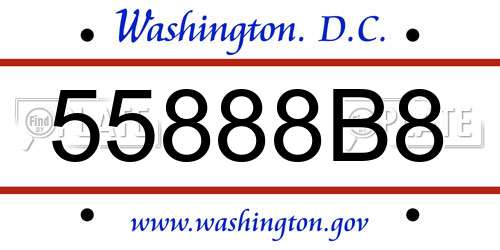 55888B8 District Of Columbia License Plate