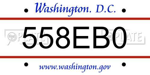 558EB0 District Of Columbia License Plate