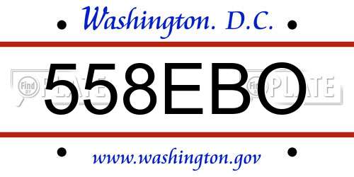 558EBO District Of Columbia License Plate