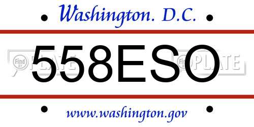 558ESO District Of Columbia License Plate