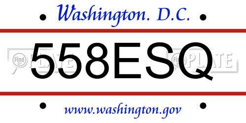 558ESQ District Of Columbia License Plate