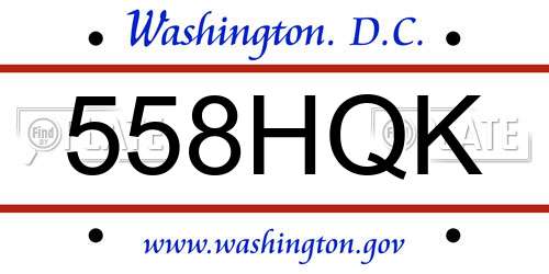 558HQK District Of Columbia License Plate