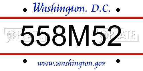 558M52 District Of Columbia License Plate