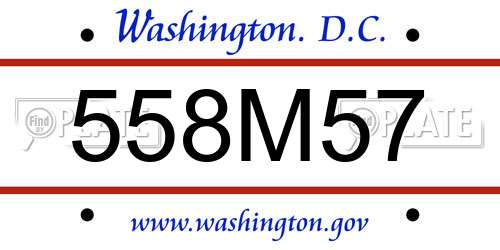 558M57 District Of Columbia License Plate