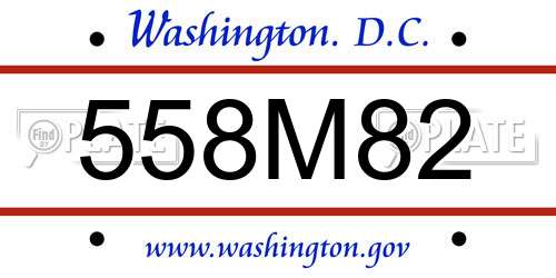 558M82 District Of Columbia License Plate