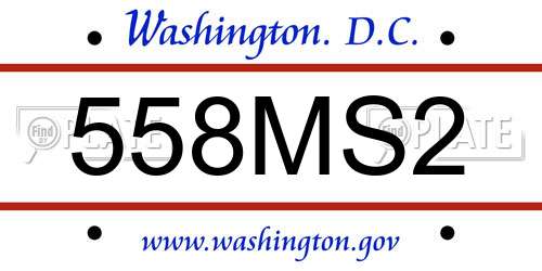 558MS2 District Of Columbia License Plate