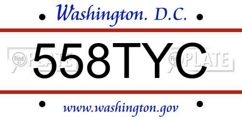558TYC District Of Columbia License Plate