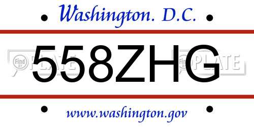 558ZHG District Of Columbia License Plate