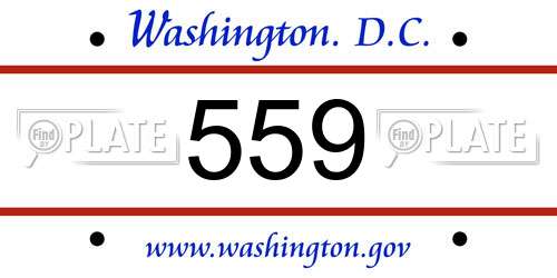 559 District Of Columbia License Plate