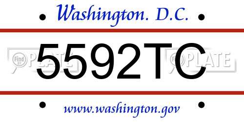 5592TC District Of Columbia License Plate