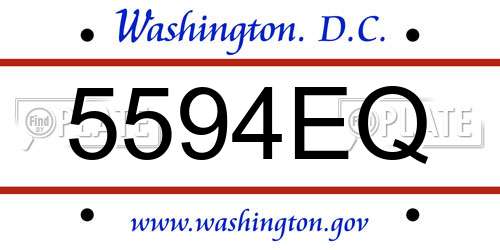 5594EQ District Of Columbia License Plate