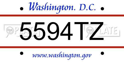 5594TZ District Of Columbia License Plate