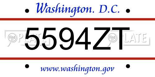 5594ZT District Of Columbia License Plate