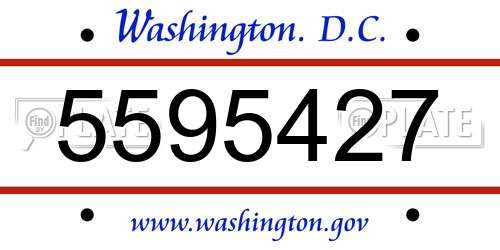 5595427 District Of Columbia License Plate