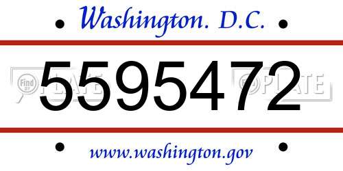 5595472 District Of Columbia License Plate