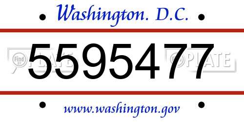 5595477 District Of Columbia License Plate