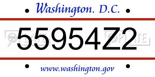 55954Z2 District Of Columbia License Plate