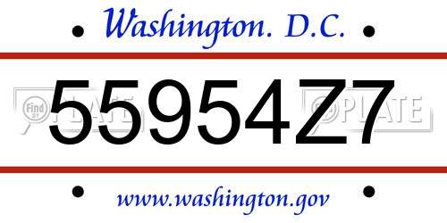 55954Z7 District Of Columbia License Plate