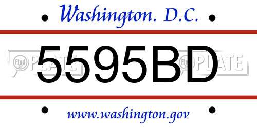5595BD District Of Columbia License Plate