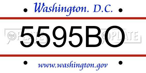 5595BO District Of Columbia License Plate