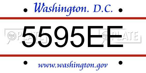5595EE District Of Columbia License Plate