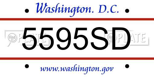 5595SD District Of Columbia License Plate