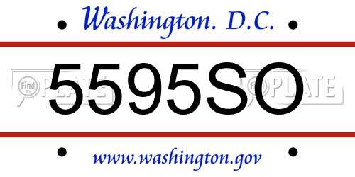 5595SO District Of Columbia License Plate