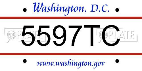 5597TC District Of Columbia License Plate