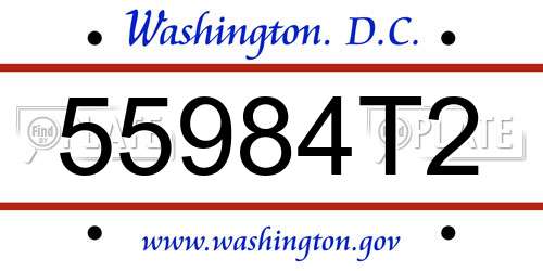 55984T2 District Of Columbia License Plate