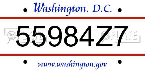 55984Z7 District Of Columbia License Plate