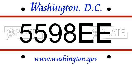 5598EE District Of Columbia License Plate