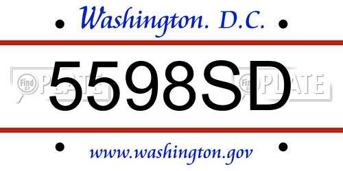 5598SD District Of Columbia License Plate