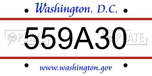 559A30 District Of Columbia License Plate