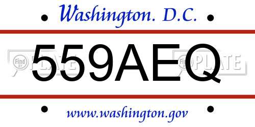 559AEQ District Of Columbia License Plate