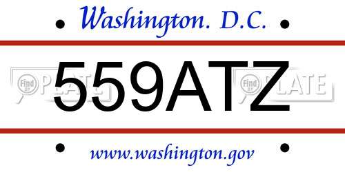559ATZ District Of Columbia License Plate