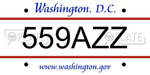 559AZZ District Of Columbia License Plate