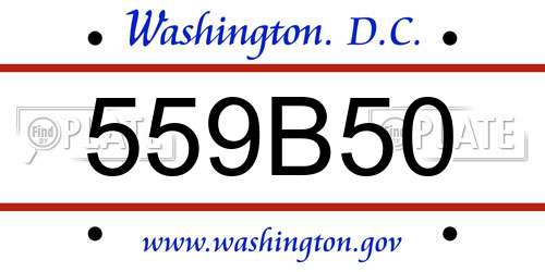 559B50 District Of Columbia License Plate