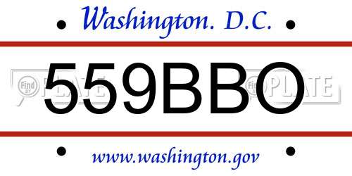 559BBO District Of Columbia License Plate