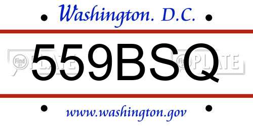559BSQ District Of Columbia License Plate