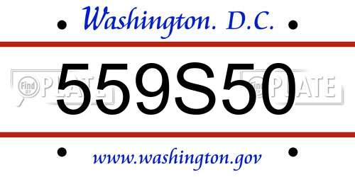 559S50 District Of Columbia License Plate