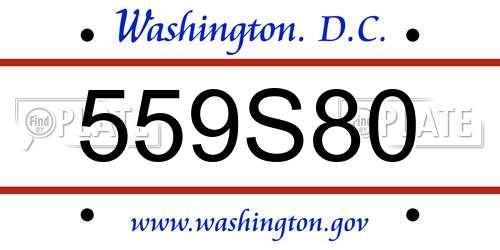 559S80 District Of Columbia License Plate