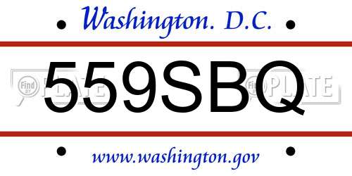 559SBQ District Of Columbia License Plate