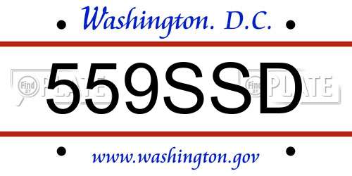 559SSD District Of Columbia License Plate