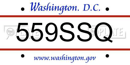 559SSQ District Of Columbia License Plate