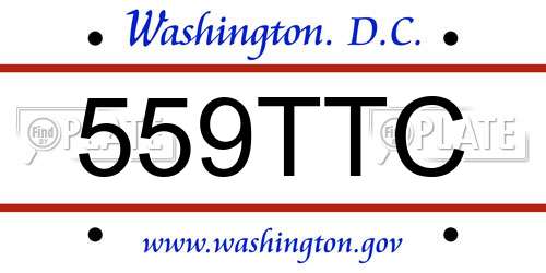 559TTC District Of Columbia License Plate